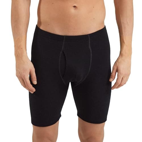 Dilling Herren Boxershorts Schwarz L 100% Bio-Merinowolle Unterwäsche nachhaltig ohne Superwash atmungsaktiv weich für Alltag Sport Freizeit Bio Öko