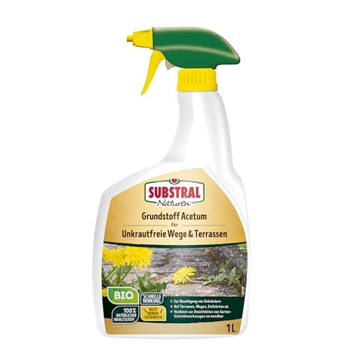 Substral Naturen Grundstoff Acetum, 1L Spray, unterstützt die Unkrautbeseitigung auf Wegen, Terrassen oder Hauszufahrten, grün Bio Öko