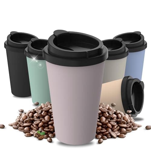 Thermobecher Kaffee to go aus Bio-Kunststoff - Kaffeebecher 350 ml BPA-frei & 100% recyclebar - Made in Germany Trinkbecher mit Deckel - Coffee Mug fürs Büro, Auto, Schule uvm. (Flieder)