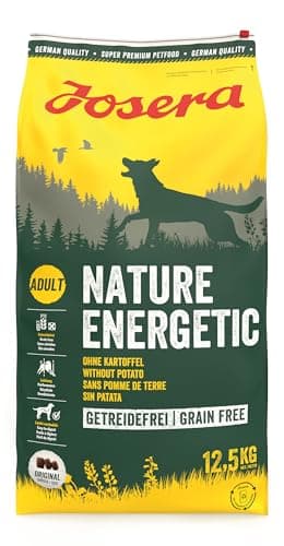 JOSERA Nature Energetic (1 x 12,5 kg) | Adult | Premium Trockenfutter für ausgewachsene & sportliche Hunde | Geflügel & Erbsen & Süßkartoffel - ohne Kartoffel | getreidefrei | Hundefutter| 1er Pack