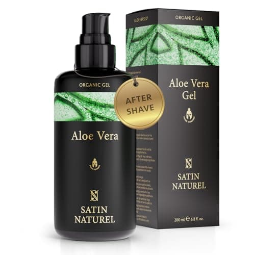 Satin Naturel - After Shave Balsam Herren 200ml - BIO Aloe Vera Gel + Hyaluron - Für die optimale Männer Pflege & Beruhigung der Haut - Gesichtspflege Männer - Das Beste der Aloe Vera Pflanze Bio Öko Vegan