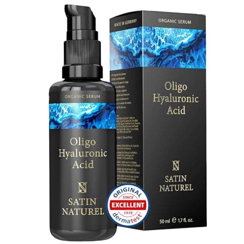 Satin Naturel Hyaluronsäure Serum hochdosiert 50ml – Premium Gesichtsserum für Männer & Frauen – 100% Vegan – Anti-Aging & Anti-Falten – Natürliche Gesichtspflege Bio Vegan