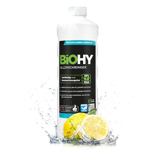 BiOHY Allzweckreiniger Konzentrat (1l Flasche) | Bio Allesreiniger für Boden und Haushalt | Kalkreiniger Konzentrat mit universaler Anwendung | schnell und effektiv | Universalreiniger Bio Öko Vegan