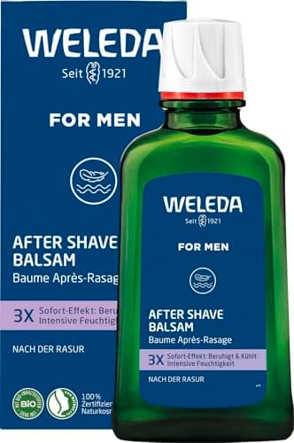 WELEDA Bio FOR MEN After Shave Balsam, erfrischendes Naturkosmetik Balsam zur Pflege und Beruhigung der Haut nach der Rasur, Lotion für reichhaltige Pflege und Schutz vor dem Austrocknen (1 x 100 ml) Bio