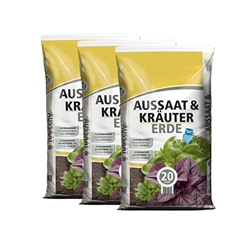 Aussaaterde torfreduziert 60 Liter (3 x 20 Liter) | Anzuchterde für Samen | optimale Versorgung durch perfekte Zusammensetzung | Pflanzerde für Blumen und Kräuter Öko