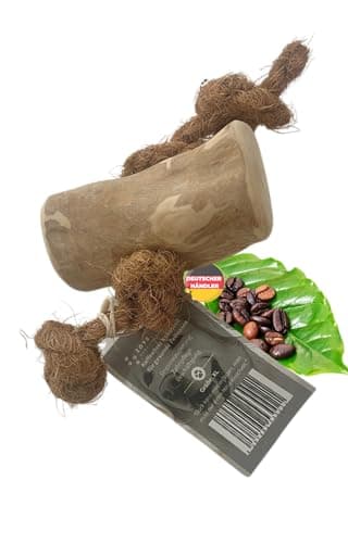 Zoys® Kaffeeholz Kokosseil M – Natürlicher Kauartikel & Zerrspielzeug für Hunde >15 kg – Koffeinfrei, splitterarm – Unterstützt Zahnreinigung – Robust nachhaltiges Hundespielzeug Bio Öko Vegan