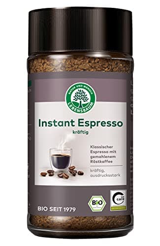 Lebensbaum Instant Espresso, Bio-Kaffee, klassischer Espresso, löslicher Bohnenkaffee mit ausdruckstarkem und kräftigem Aroma, 100 g