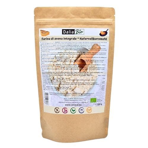 Dalia - Bio Hafervollkornmehl 500g | Glutenfrei | Reich an Ballaststoffen & Proteinen | Ursprung Italien | Für Brot, Kuchen, Porridge & Fitness-Rezepte | Premium Qualität Bio Vegan