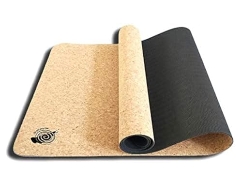 Yogamatte aus Kork & TPE | Rutschfeste Trainingsmatte 183x60 cm | Nachhaltige Fitnessmatte für Yoga Pilates & Gymnastik | Umweltfreundlich ohne PVC & Latex | 6 mm dick & strapazierfähig Bio Öko