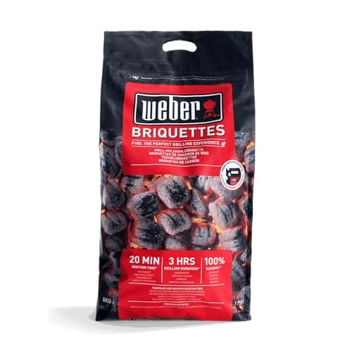 Weber Grill-Briketts (8kg Sack), für Lange und konstante Glut, ideal für längeres Grillen des Grillguts, 100% natürliches Holz, EU-Produkt, nachhaltig gewonnen, FSC Zertifiziert (1759180) Öko