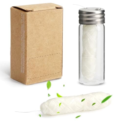 APOMOONS 3x30m Zahnseide Im Glasflakon 90m Zahnseide Gewachst Zahnpflege Minzgeschmack Zahnseides Nachhaltig Zahnzwischenraumreiniger Dental Floss Nachfüllpackung Kappenspitze Spender Öko