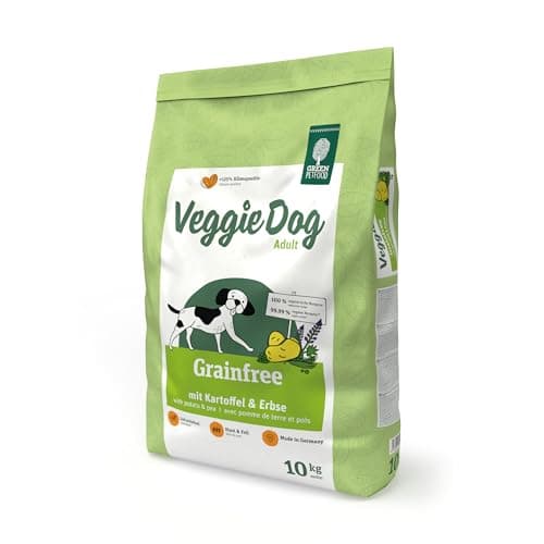 Green Petfood VeggieDog Grainfree (1 x 10 kg) | Adult | Premium Trockenfutter für ausgewachsene Sensible Hunde | vegetarisch mit Kartoffel & Erbse | weizenfrei | nachhaltiges Hundefutter | 1er Pack