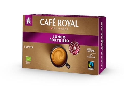 Café Royal Professional Pads, Bio Lungo Forte, 50 Nespresso (R) Professional kompatible Pads für Office und Gastronomie, Bio und Fairtrade zertifiziert, Intensität 8