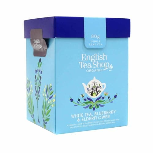 ETS Tee Geschenk "White Blueberry & Elderflower" BIO | Weißer Tee Blaubeere Holunder | originelle Origami Geschenk Box | 80g loser Tee Bio Öko