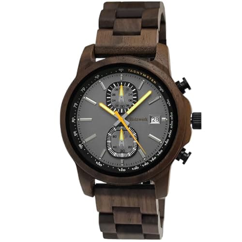 Holzwerk Germany Handgefertigte Designer Herren Uhr Öko Natur Holz Chronograph Armband Analog Quarz Blau Braun Schwarz Datum Holz Öko