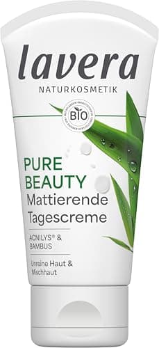 lavera Pure Beauty Mattierende Tagescreme - mindert Rötungen & Hautirritationen - mattiert langanhaltend - gegen Hautglanz - vegan - Naturkosmetik Vegan