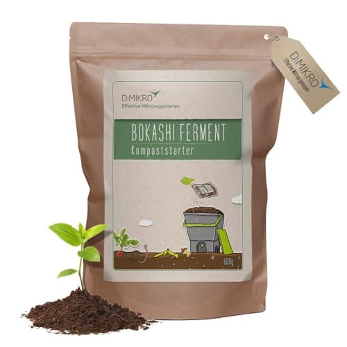DIMIKRO Bokashi Ferment getrocknet - Kompoststarter und Fermentationshilfe für Bokashi Eimer - Mit Effektiven Mikroorganismen (0,6 kg) Bio Öko