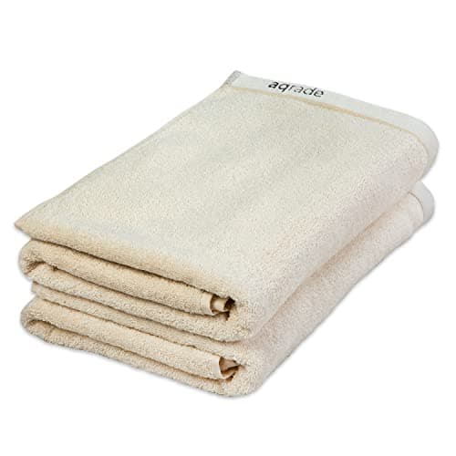 aqrade Badetuch Duschtuch Handtuch Premium I 2er-Pack I 70x140cm I 100% Baumwolle I 600 g/m² I Creme