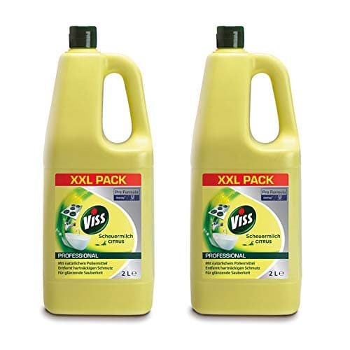 Viss Professional Scheuermilch Citrus, entfernt Schmutz zu 100%, Pro Formula, ohne Mikroplastik, XXL Pack (2 x 2 Liter)