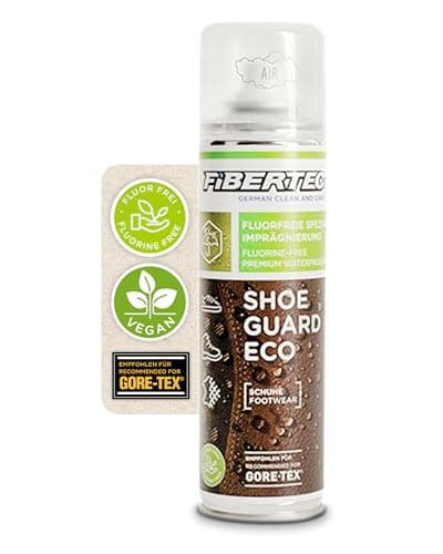 FIBERTEC Shoe Guard Eco 200ml - 100% PFC-freies Imprägnierspray für Schuhe aus Leder und Textilschuhe, Nachhaltige Imprägnierung ohne Treibgase, Made in Germany Öko Vegan
