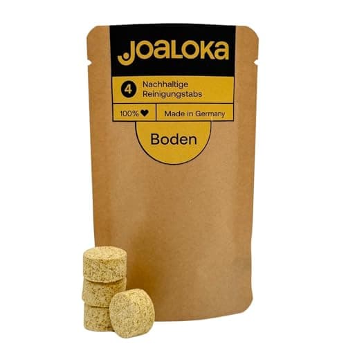 Joaloka Bodenreiniger-Tabs, 4 Stück, für 2 l Reiniger (4x500 ml) – vegan, ökologisch, ohne Microplastik, made in Germany Bio Öko Vegan