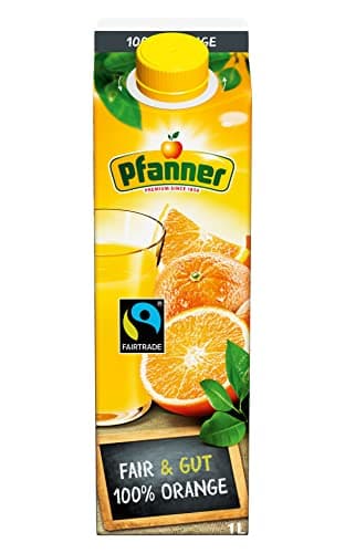Pfanner Fairtrade Orangensaft (1 x 1 l) – 100% Orange – reich an Vitamin C – erfrischendes Fruchtgetränk Bio