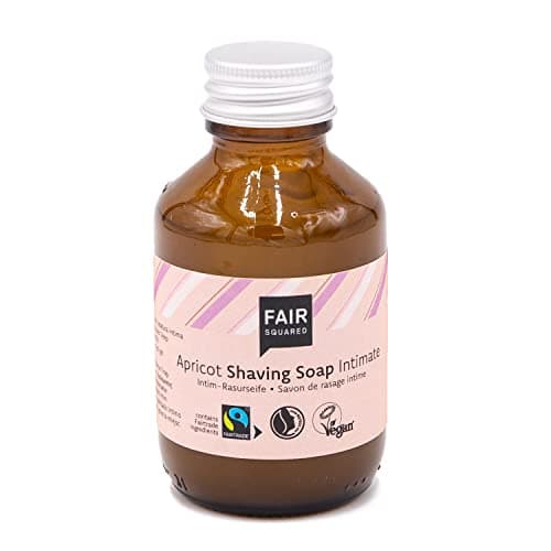 FAIR SQUARED Shaving Soap Apricot Rasierseife 100 ml - Rasur Seife für jede Haut - vegane Naturkosmetik - Zero Waste Öko Vegan