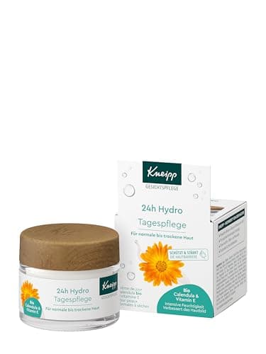 Kneipp 24h Hydro Tagespflege - Tagescreme mit Bio Calendula & Vitamin E - Für normale bis trockene Haut - vegan - 50ml Bio Vegan
