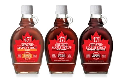 47° North Kanadischer Bio Ahornsirup 3er Set, 3x 250g, Single Source, Grade A, glutenfrei, vegan, organic Maple Syrup, einzigartiger Geschmack für Pancakes & mehr Bio Vegan