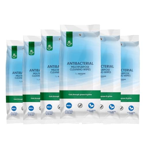by Amazon Antibakterielle Multifunktions Reinigungstuch, frisch, 6 x 42 Tücher Bio Öko