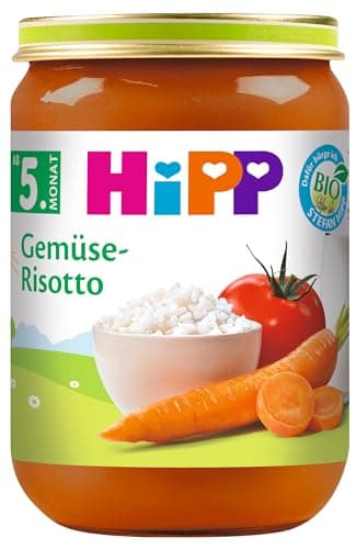 HiPP Bio Gemüse-Risotto (6 x 190g), für Babys ab 5. Monat, ohne Salzzusatz, mit Omega-3, ideal zum Beikoststart, in bester Bio-Qualität Bio