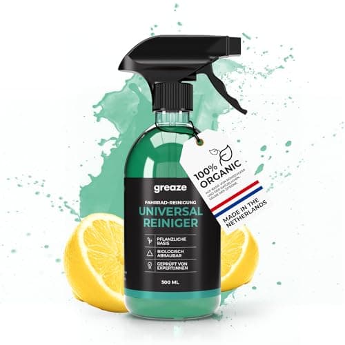 greaze Bio Premium Fahrrad-Reiniger - Fahrrad Putzmittel biologisch abbaubar - nachhaltiges Fahrrad Reiniger Spray für alle Fahrräder & E-Bikes Bio Öko