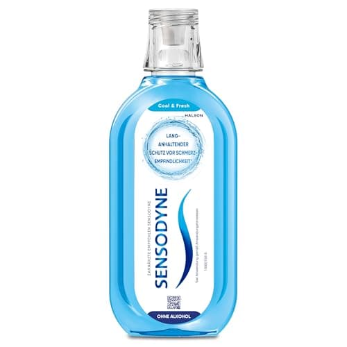 Sensodyne Cool & Fresh, tägliche Mundspülung mit Fluorid, ohne Alkohol, für schmerzempfindliche Zähne und zum Schutz vor Karies, 500ml