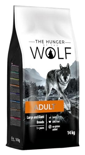 The Hunger of the Wolf Hundefutter für ausgewachsene Hunde großer und sehr großer Rassen, Trockenfutter mit Huhn gut für die Gelenkgesundheit - 14 kg