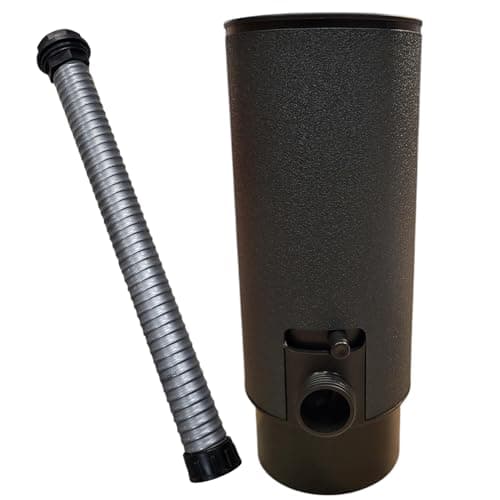 zbs24 Regenwassersammler Design Alu TX anthrazit 100mm Set1 - Nachhaltigkeit und Desgin in Einem - inkl. 38cm Spiralschlauch und Regenfassanschlüssen Öko