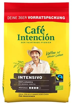 Café Intención ecológico Intensivo Kaffeepads 6x 36 Stück Vorteilspack -Bio Bio Öko