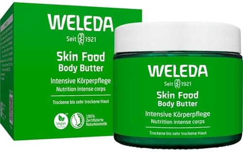 WELEDA Bio Skin Food Body Butter - vegane Naturkosmetik Körperbutter mit Sheabutter & Kakaobutter. Unisex Körperpflege Creme für Frauen & Männer zur Hautpflege von trockener & rauer Haut (1x 150ml) Bio Vegan