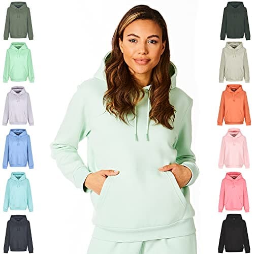 Light & Shade LSLSWT005 Super Soft Touch Loungewear Kapuzen-Sweatshirt-Oberteil für Damen, Nebelhafte Jade, L
