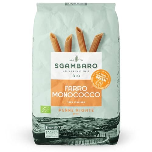 Sgambaro Bio-Pasta Penne Rigate N.91 - 500 g Nudeln aus Einkorn – Fettarm - Quelle von Ballaststoffen und Eiweiß Bio Öko