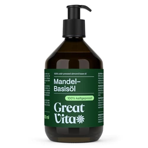 VitaFeel Mandel Basisöl, 1er Pack (1 x 500 ml) vegan, gentechnikfrei, ideal zur Haut- und Haarpflege, für Aromatherapie & als Basisöl für Massageöle oder Naturkosmetik Öko Vegan