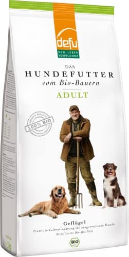 defu Hundefutter | 1 x 3 kg | Adult Bio Geflügel | Premium Bio Trockenfutter für ausgewachsene Hunde Bio Öko Vegan