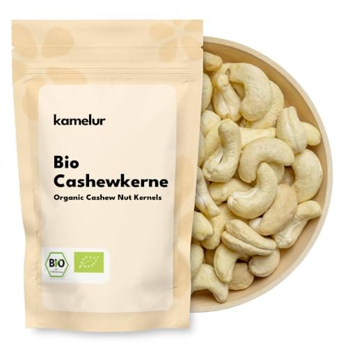 Kamelur 1kg BIO Cashewkerne Rohkost - Ganze Cashew Nüsse, unbehandelt und ohne Zusätze aus kontrolliert biologischem Anbau Bio