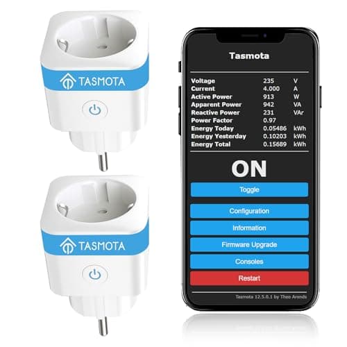 Eightree Tasmota WLAN Steckdose mit Energiemessung in Echtzeit – Smart Plug für Matter, Alexa & Home Assistant, Einfache Einrichtung, 16A, 2,4GHz, 2er-Pack, Deutsche Firmware