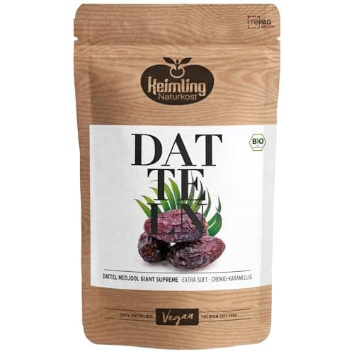 Medjool Datteln Bio Giant Supreme – naturbelassen, extra groß & süß | ungeschwefelt, vegan, ohne Zusätze | aus nachhaltigem Anbau (400 g) Bio Öko Vegan