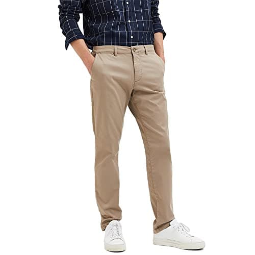 Selected Homme Herren Slhslim-New Miles 175 Flex Pants W Chino, Greige, 33W / 32L EU Bio Öko