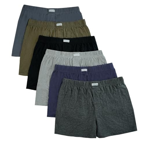 TOUVE Boxershorts Herren, 6er Pack Modal Bio-Baumwolle Boxershorts, Lockere, Weiche, Bequem, Hautfreundlich, Atmungsaktiv, Unverzichtbar für die Freizeit zu Hause Bio