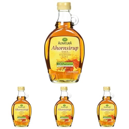 Alnatura Bio Ahornsirup Grad A aus Kanada, 250ml (Packung mit 4) Bio Vegan