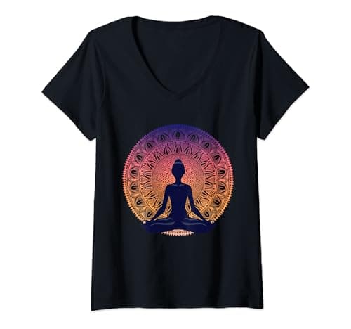 Damen Namaste Yoga Kleidung / Meditation Kleidung/ Gr.:S - XXXL T-Shirt mit V-Ausschnitt
