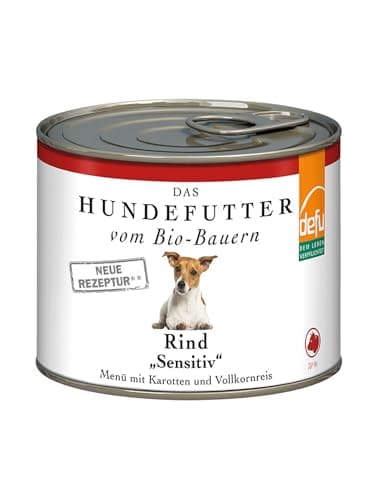 defu Hundefutter | 12 x 200 g | Bio Rind Sensitiv | Premium Bio Nassfutter Menü | Alleinfuttermittel für Hunde