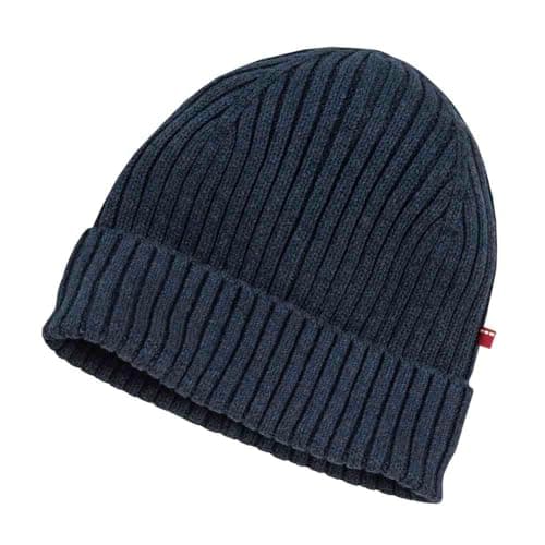 People Wear Organic Strick-Mu?tze dunkelblau melange, 48-50 Bio Öko